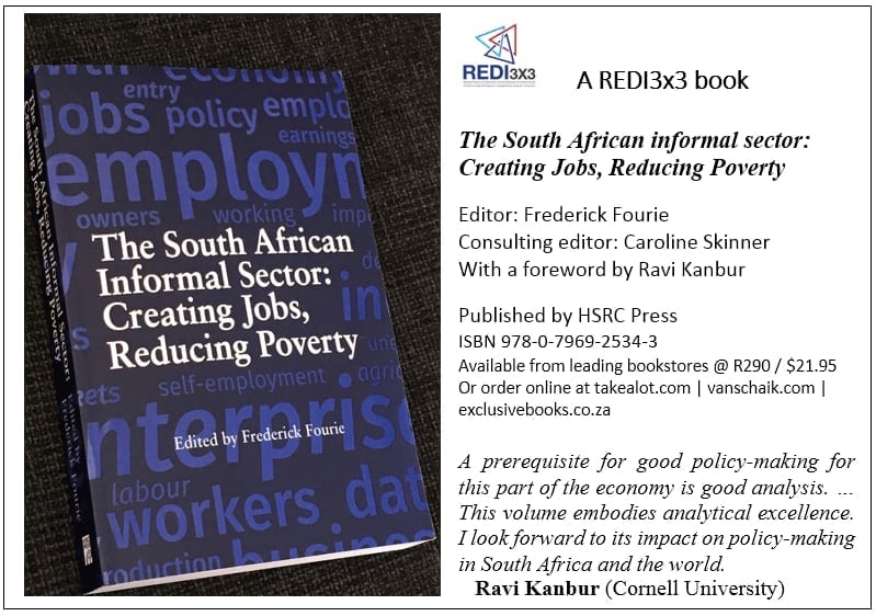 Book cover: 'The South African Informal Sector: Creating Jobs, Reducing Poverty', edited by Frederick Fourie (HSRC Press)