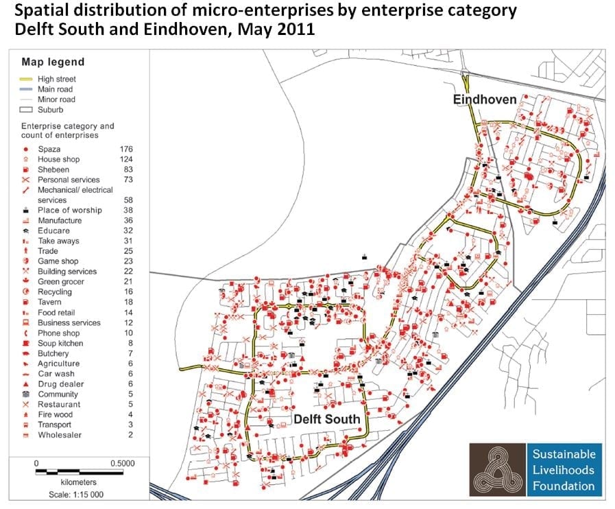 Map 1: Delft micro-enterprises 2010/11