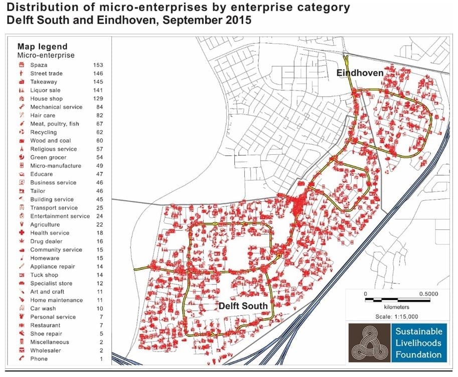 Map 2: Delft micro-enterprises 2015
