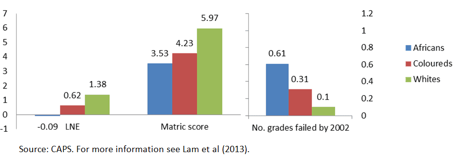 Figure 3 Academic performance at school according to race in 2002